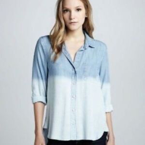 Bella Dahl Ombre Chambray Denim Button Down Shirt